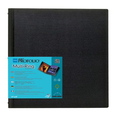 ITOYA RB-11-14 Itoya RB1114 Multi-Ring Binder, Refillable, 11 inch x 14 inch, Black, Black, 11x14
