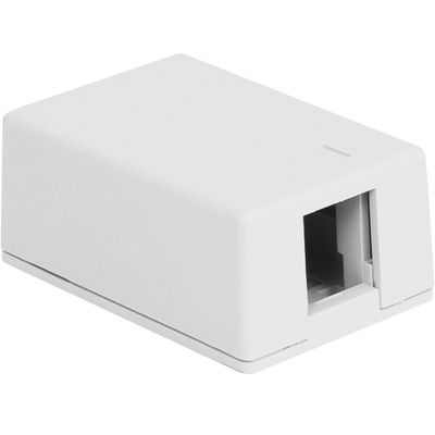 ICC 1-Port Surface Mount Box for Slim/Wide Keystone Jacks, White, 1-Pack