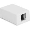 ICC 1-Port Surface Mount Box for Slim/Wide Keystone Jacks, White, 1-Pack view 1