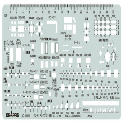 DRAPAS Template E502N Interior Layout Ruler 1:200 31502