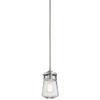 Kichler Lyndon 9.5" 1 Light Pendant with Clear Seeded Glass Brushed Aluminum view 1