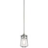 Kichler Lyndon 9.5" 1 Light Pendant with Clear Seeded Glass Brushed Aluminum view 4