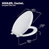 KOHLER K-4636-0 Cachet Elongated, Grip-Tight Bumpers, Quiet-Close Release Hinges, Quick-Attach Hardware, No Slam Toilet Seat, White view 2