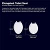 KOHLER K-4636-0 Cachet Elongated, Grip-Tight Bumpers, Quiet-Close Release Hinges, Quick-Attach Hardware, No Slam Toilet Seat, White view 3