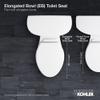 KOHLER K-4636-0 Cachet Elongated, Grip-Tight Bumpers, Quiet-Close Release Hinges, Quick-Attach Hardware, No Slam Toilet Seat, White view 4