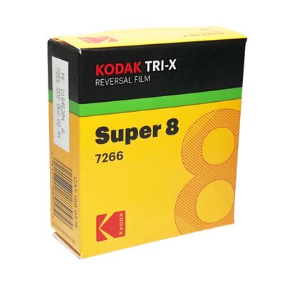 Kodak Super 8 Black and White Reversal, Tri-X 7266/50' Cartridge