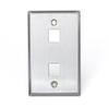 Leviton Stainless Steel QUICKPORT Wallplate, Single Gang, 2-Port, 43080-1S2 view 1