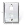 Leviton Stainless Steel QUICKPORT Wallplate, Single Gang, 2-Port, 43080-1S2 view 2