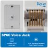 ICC RJ-12 Telephone Wall Plate, 6P6C Voice Jack with Screw-Down Terminals, Ivory Faceplate with Mounting Standoffs, Single-Gang, IC630DB6IV view 4
