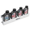 Pit Posse 305 Four Quart Oil Can Rack Holder 23" Caddy Wall Hanger Aluminum Shelf - Made in USA - Holds 4 Quarts of Motor Engine Oil - Enclosed Race Trailer Shop Garage Storage Organizer (Silver) view 3