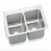 Elkay LR29184 4 Hole Gourmet Lustertone Stainless Steel 29" x 18" Double Basin Top-Mount Kitchen Sink view 1