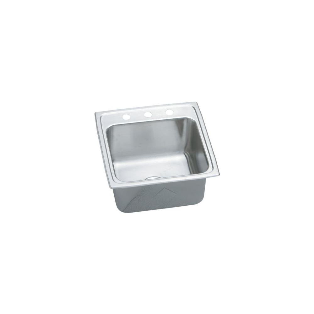 Elkao|#Elkay DLRQ1919103 18 Gauge St. Steel 19.5 Inch x 19 Inch x 10.125 Inch single Bowl Top Mount Laundry/Utility Sink 3Hole,