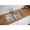 Elkay ELUH3120R Lustertone Classic Offset Double Bowl Undermount Stainless Steel Sink view 2
