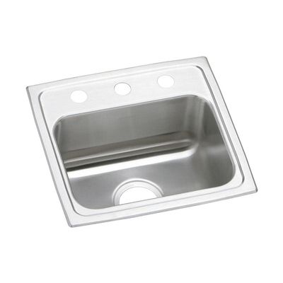 Elkay PSR17161 1-Hole Gourmet 16-Inch x 17-Inch Single Basin Drop-Inch Stainless Steel Kitchen Sink