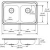 Elkay GECR33212 2-Hole Gourmet 21-1/4-Inch x 33-Inch Double Basin Drop-In Stainless Steel Kitchen Sink view 2