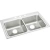 Elkay Lustertone Classic LRAD3322604 Equal Double Bowl Drop-In Stainless Steel ADA Sink view 1