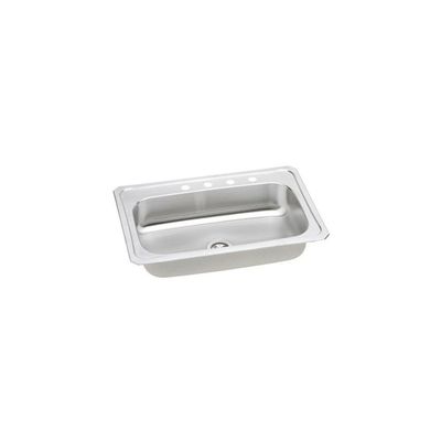 Elkay CRS33220 20Gauge Single Bowl Top Mount Kitchen Sink, 33" x 22" x 7", Stainless Steel
