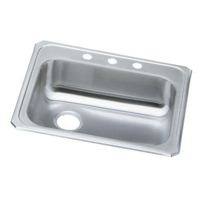 Elkay GECR2521L1 1-Hole Gourmet 21-1/4-Inch x 25-Inch Single Basin Drop-In Stainless Steel Kitchen Sink