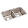 Elkay Lustertone ELUH311810 Equal Double Bowl Undermount Stainless Steel Kitchen Sink, satin view 3
