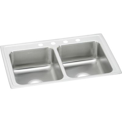 Elkay Lustertone Classic LRAD2918603 Equal Double Bowl Drop-In Stainless Steel ADA Sink