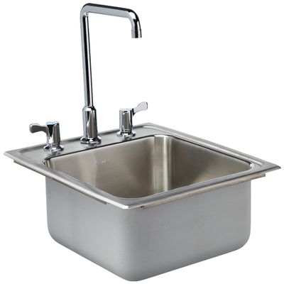 Elkay LH1720C 18 Gauge/17" x 20" x 7.62" Stainless Steel Single Bowl Top Mount Bathroom Sink Kit