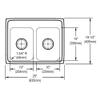 Elkay LR25194 4 Hole Gourmet Lustertone 25" x 19-1/2" Double Basin Top-Mount Kitchen Sink, Stainless Steel view 2