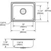 Elkay PSR19181 1-Hole Gourmet 18-Inch x 19-Inch Single Basin Drop-Inch Stainless Steel Kitchen Sink view 3