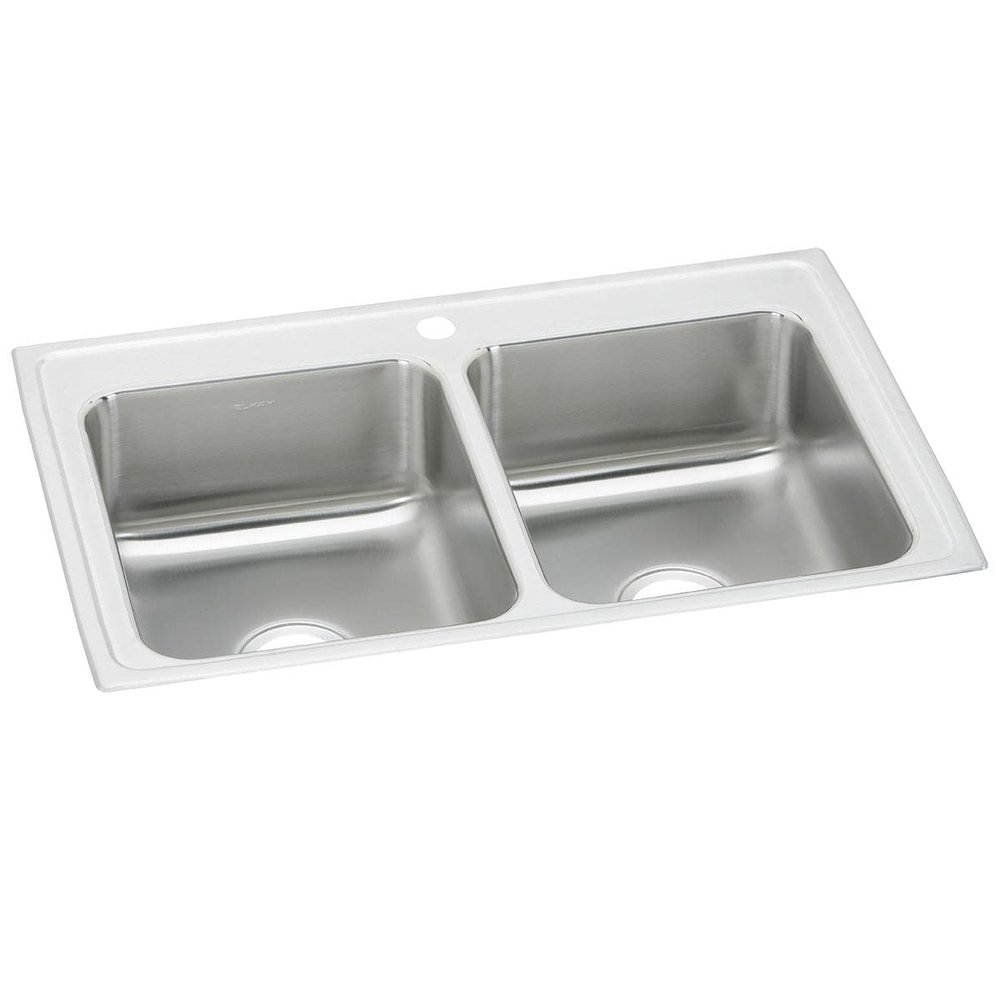 Elkay PSR33221 1-Hole Gourmet 22-Inch x 33-Inch Double Basin Drop-Inch Stainless Steel Kitchen Sink