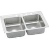 Elkay LR29181 18 Gauge Stainless Steel 29" x 18" x 7.625" Double Bowl Top Mount Kitchen Sink 1 Hole view 1