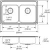 Elkay Lustertone Classic LRAD3319652 Stainless Steel Equal Double Bowl Drop-in ADA Sink view 2