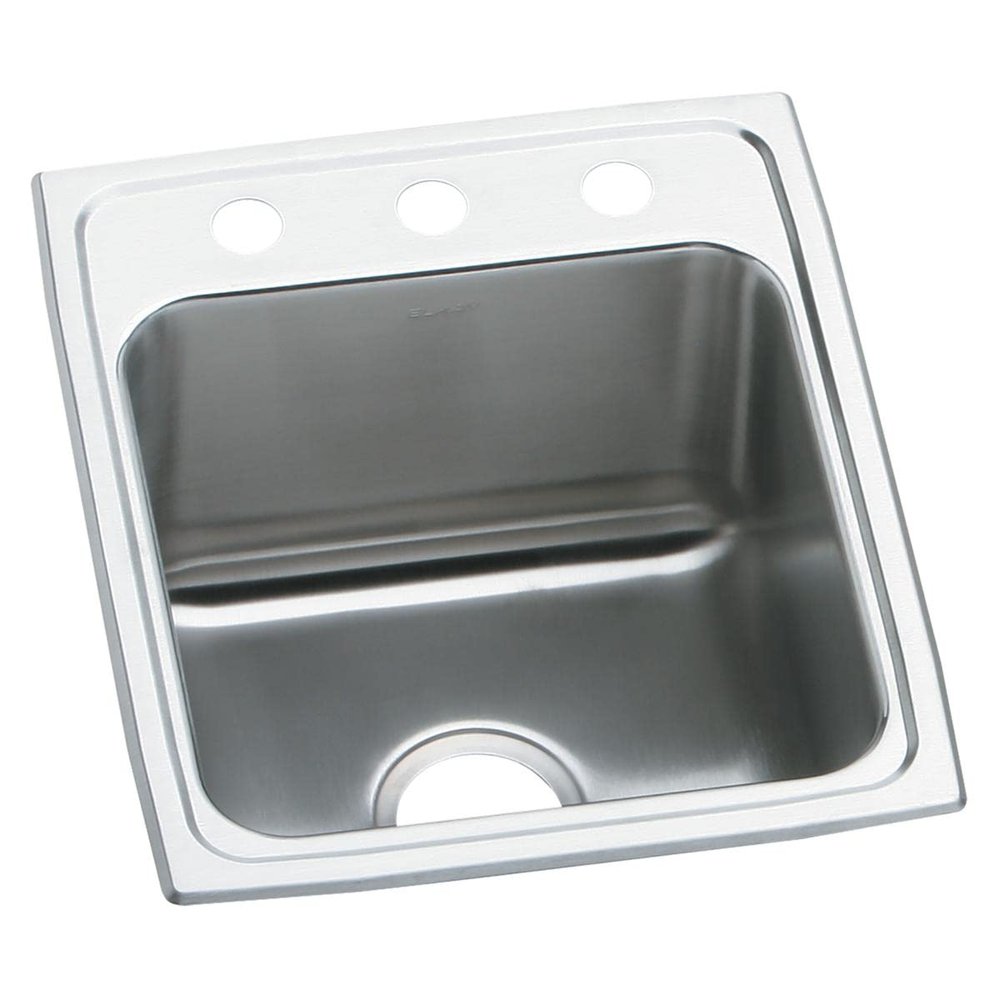 Elkay DLR1720103 Gourmet 17" x 20" Stainless Steel 3-Hole Kitchen Sink, Luster Tone Satin