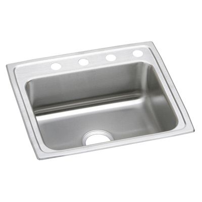 Elkay PSR25214 4-Hole Gourmet Pacemaker 25" x 21-1/4" Single Basin Top-Mount Stainless Steel Kitchen Sink