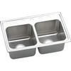 Elkay DLR2918101 18 Gauge Stainless Steel 29" x 18" x 10" Double Bowl Top Mount Kitchen Sink view 1