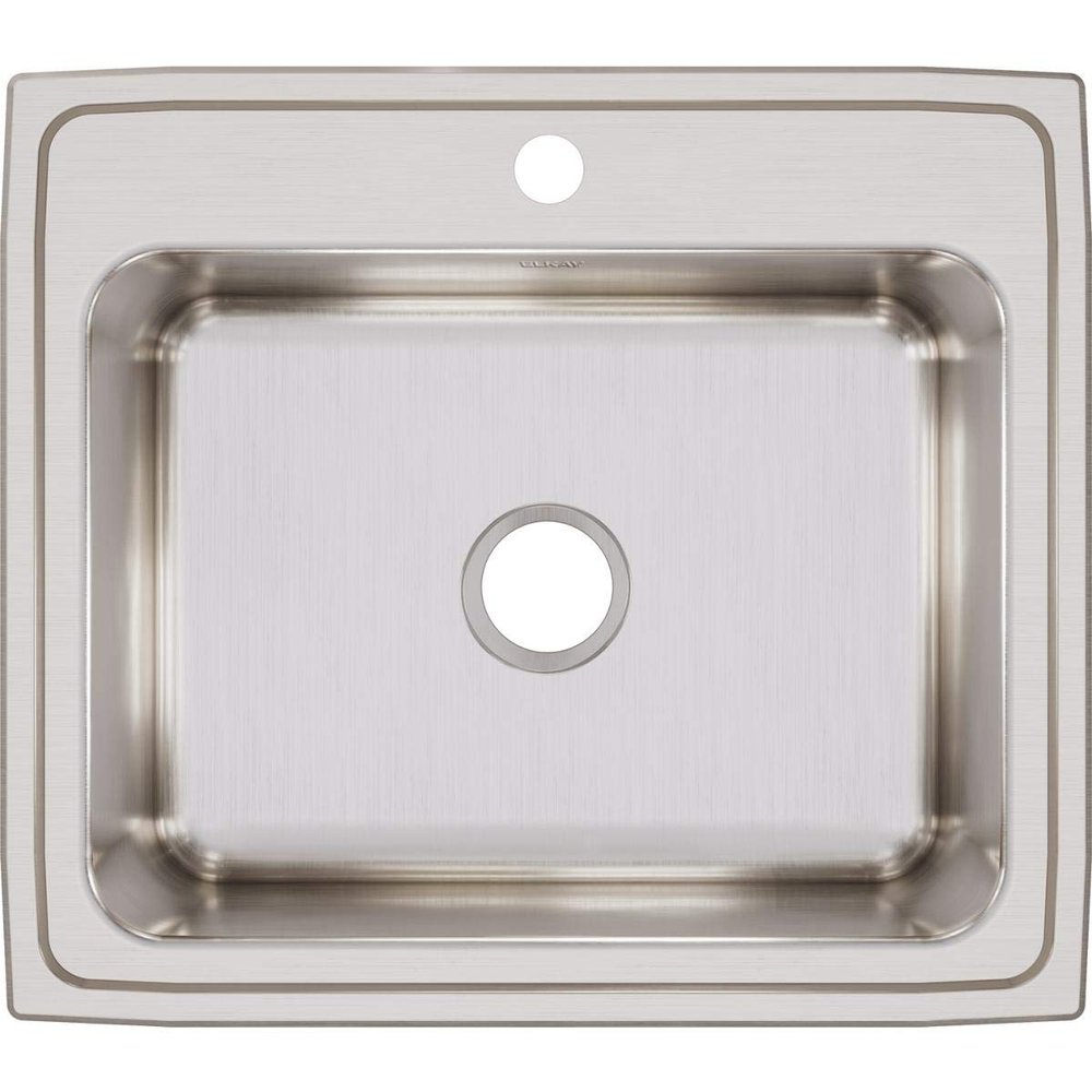 Elkay Lustertone DLR2522101 Single Bowl Top Mount Stainless Steel Sink, 30