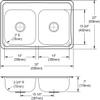 Elkay CR33222 20 Gauge Double Bowl Top Mount Kitchen 2 Hole Sink, 33" x 22" x 7", Stainless Steel view 3