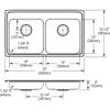 Elkay LRAD3319401 1-Hole Double Basin Top-Mount from the Gourmet Lustertone Series Stainless Steel Kitchen Sink view 4