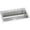 Elkay PSR31224 Pacemaker 20 Gauge/31" x 22" x 7.125" Single Bowl Top Mount Kitchen 4 Faucet Holes Sink, Stainless Steel view 1