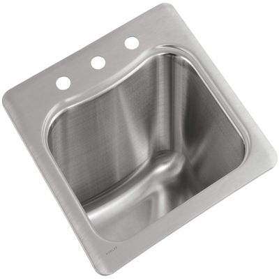 KOHLER Staccato 20x20" Stainless Steel Kitchen Sink and Bar Sink, Single Bowl, 1 Hole