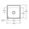 Elkay DLR2222103 Lustertone Classic Single Bowl Drop-in Stainless Steel Sink view 3