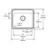 Elkay LRADQ2219653 18 Gauge 3 Faucet Holes Single Bowl Top Mount Kitchen Sink, 22" x 19.5" x 6.5", Stainless Steel view 2