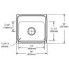 Elkay LR19183 Lustertone Classic Stainless Steel 19" x 18" x 7-5/8", Single Bowl Drop-in Sink, 1.5 view 3