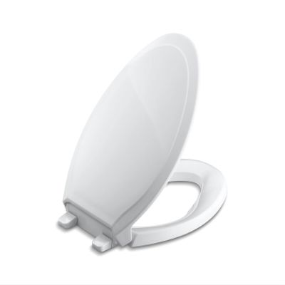 Kohler 4734-0 Rutledge Elongated, Grip-Tight Bumpers, Quiet-Close Release Hinges, Quick-Attach Hardware, No Slam Toilet Seat, White