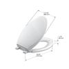 Kohler 4734-0 Rutledge Elongated, Grip-Tight Bumpers, Quiet-Close Release Hinges, Quick-Attach Hardware, No Slam Toilet Seat, White view 4