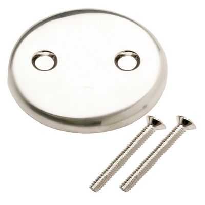 Plumb Pak PP826-11 PP826-11 Plumbpak Two Hole Tub Overflow Face Plate With Screws, Polished Chrome Finish