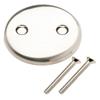 Plumb Pak PP826-11 PP826-11 Plumbpak Two Hole Tub Overflow Face Plate With Screws, Polished Chrome Finish view 1