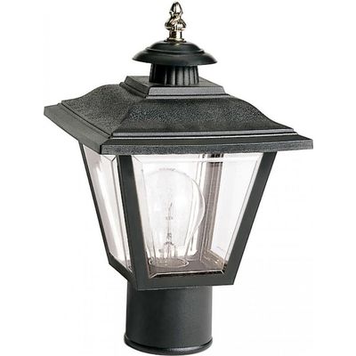 Nuvo SF77/898 Coach Post Lantern with Acrylic Panels, Black
