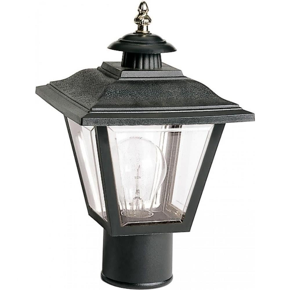 Nuvo SF77/898 Coach Post Lantern with Acrylic Panels, Black
