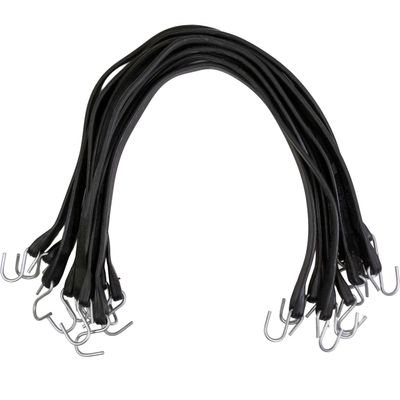 US Cargo Control 31 Inch Rubber Bungee Cords with S-Hooks (10-Pack), 47 Inch Stretch, Rubber Tarp Straps with Hooks for Flatbed Tarps, Trailers, Pickup Trucks, Tarps, Motorcycles, Canopies