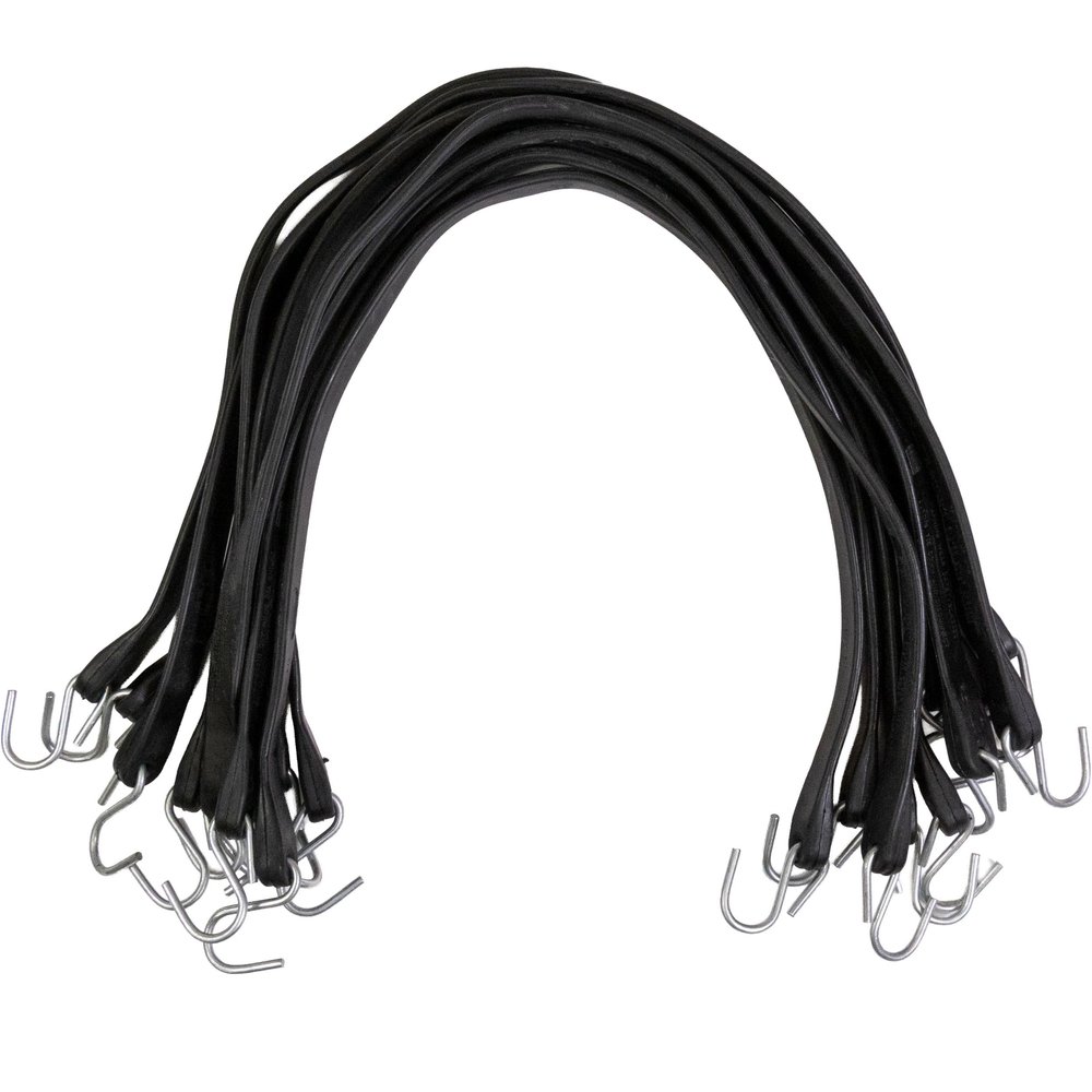 US Cargo Control 31 Inch Rubber Bungee Cords with S-Hooks (10-Pack), 47 Inch Stretch, Rubber Tarp Straps with Hooks for Flatbed Tarps, Trailers, Pickup Trucks, Tarps, Motorcycles, Canopies