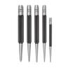 Starrett Steel Prick Punch Set with Plastic Case and Knurled Grip for Precise Positioning and Secure Holding - Hardened and Tempered Steel, 4" Length - 5-Pack - S816PC view 1